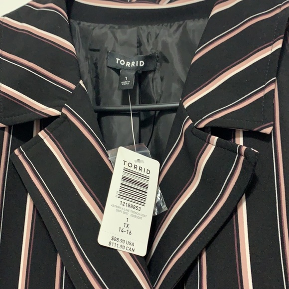 Torrid 4 Stripe A Line Blazer - Picture 2 of 3